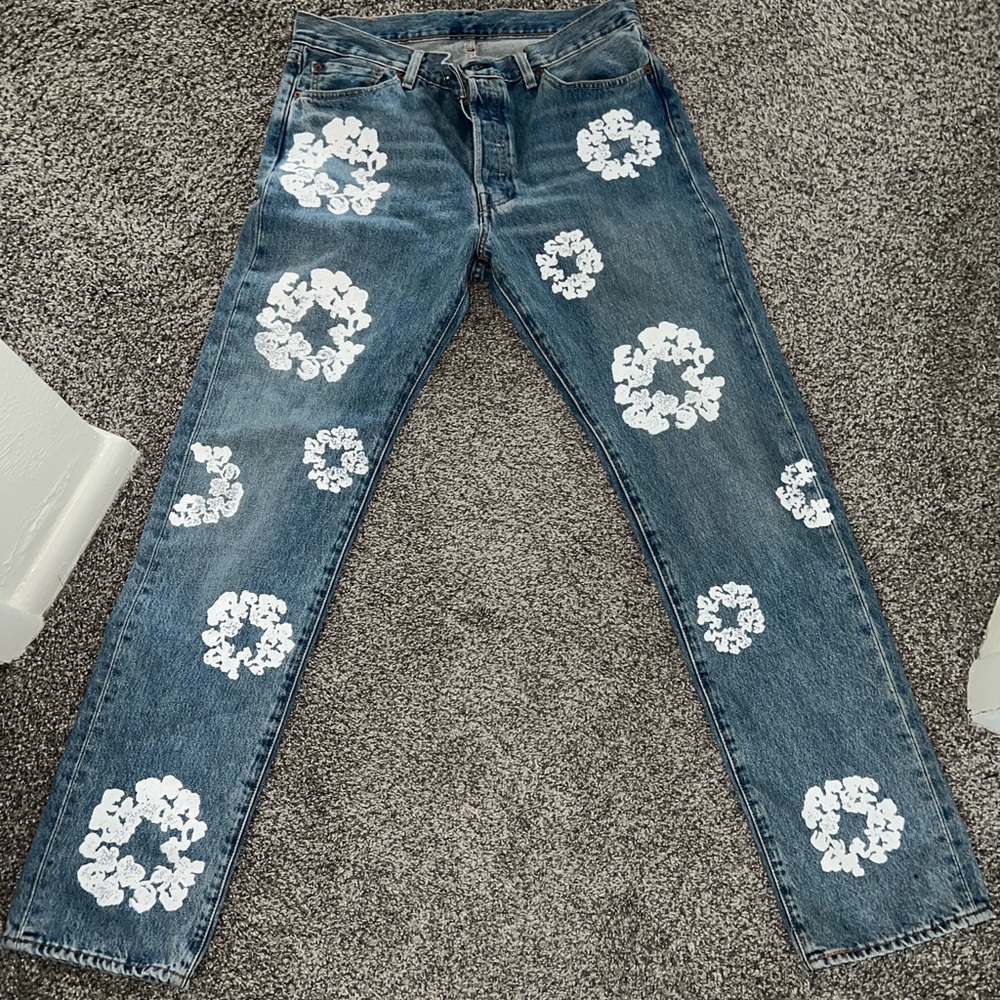 Denim Tears x Levi's 501 Cotton Wreath Jeans Light Wash 34x34
